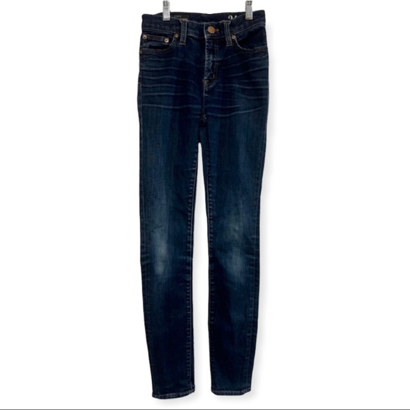 Women’s J.Crew High Rise Skinny Jeans Dark Wash - Picture 3 of 9